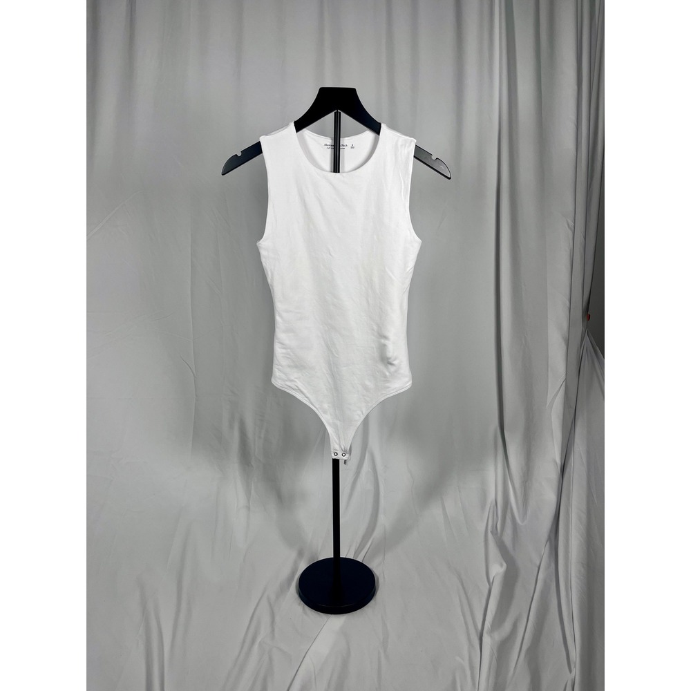 Abercrombie Soft A&F White Bodysuit S Summer Tank Clean Girl Essential Normcore